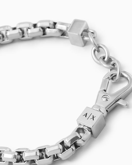 ARMANI EXCHANGE White Nylon Chain Bracelet for men