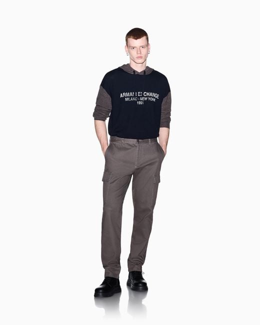 ARMANI EXCHANGE Blue Regular Fit Pullover for men