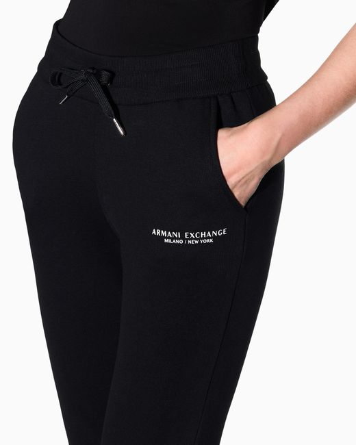 ARMANI EXCHANGE Black Milano/New York Sweat Jogger Pants