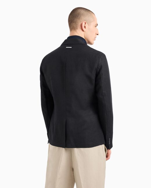 ARMANI EXCHANGE Black Two-Button Jacket for men