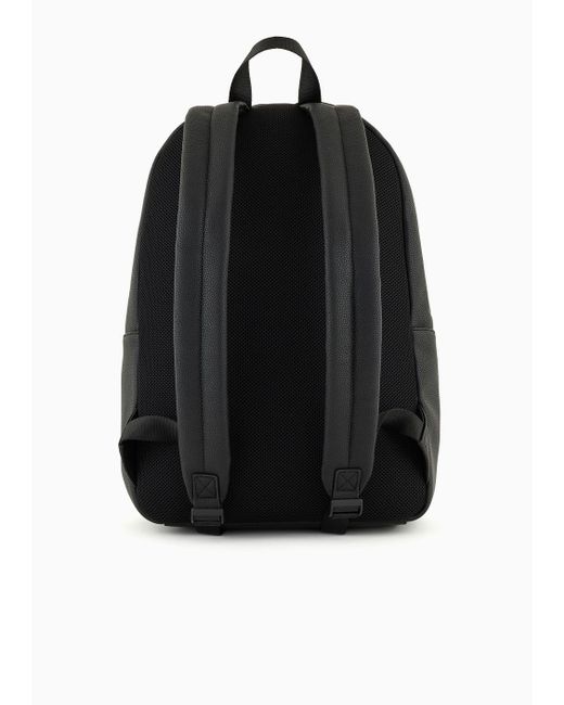 Armani Exchange Black Backpack With Contrasting Band And Logo for men