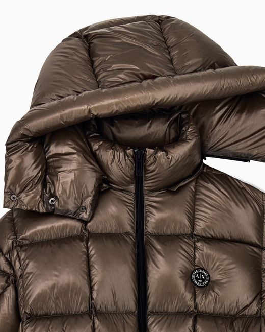 ARMANI EXCHANGE Brown Down Jacket Nylon Down Filling for men