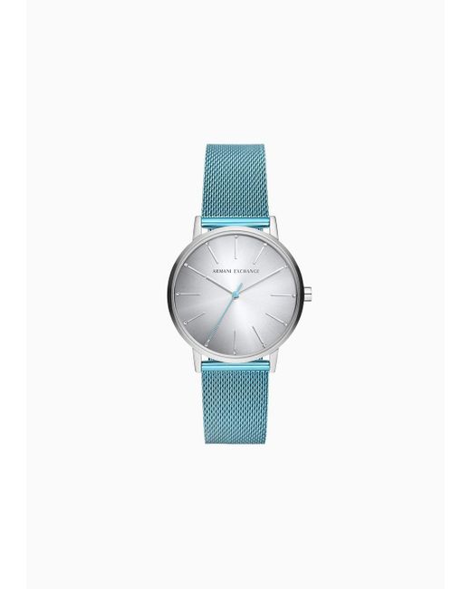 Armani Exchange Blue Steel Strap Watches