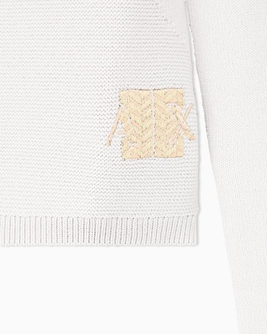 ARMANI EXCHANGE White Regular Fit Pullover Knitted
