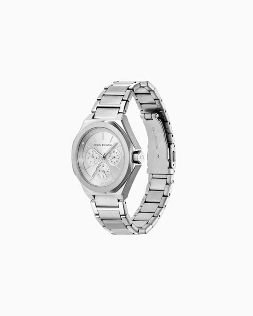 Montre Multifonction En Acier Inoxydable ARMANI EXCHANGE en coloris White