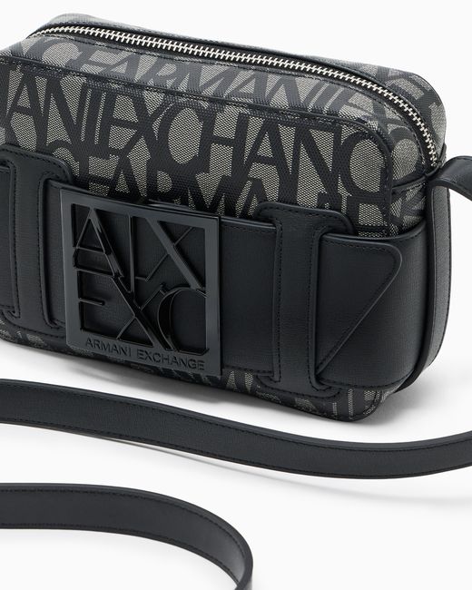 ARMANI EXCHANGE Black Messenger Bag Monogram