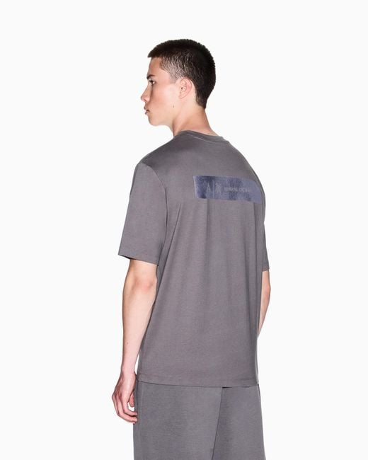 ARMANI EXCHANGE T-Shirt Mit Normaler Passform Und Aufdruck Auf Der Rückseite in Gray für Herren