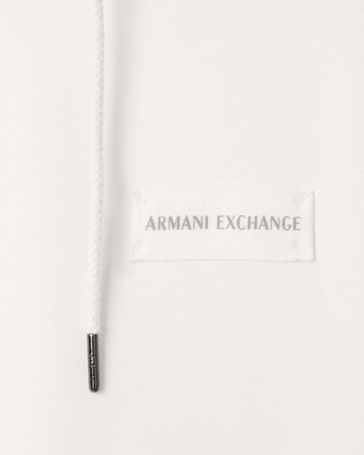 ARMANI EXCHANGE White Zip-Up Cotton Sweatshirt for men