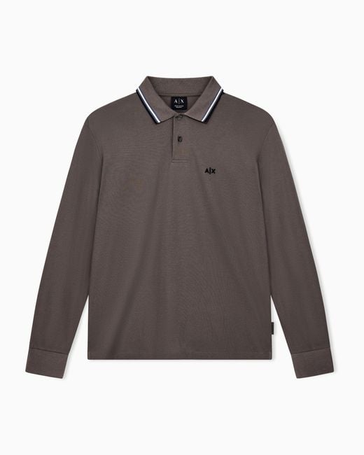 ARMANI EXCHANGE Gray Regular Fit Polo Shirt for men