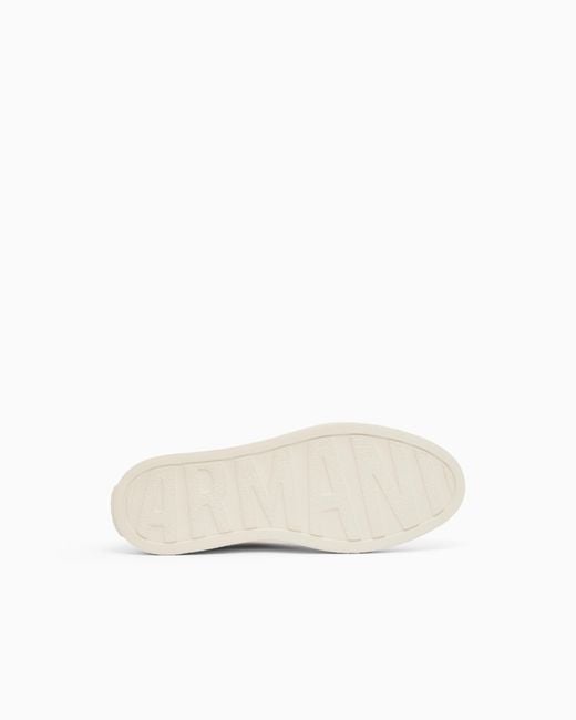 ARMANI EXCHANGE White Technical Fabric Sneakers for men