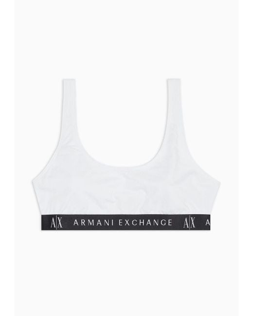 Armani Exchange White Bralette Bra