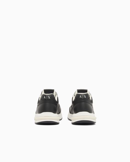 ARMANI EXCHANGE White Technical Fabric Sneakers for men