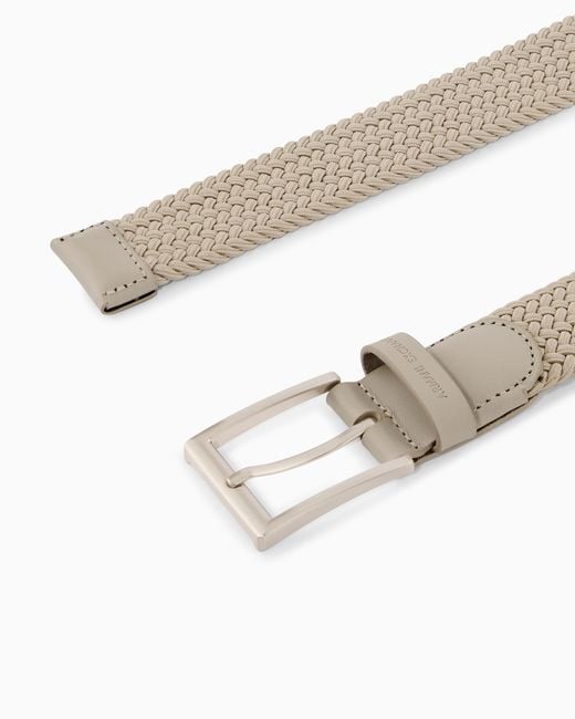 ARMANI EXCHANGE White Tongue Belt for men