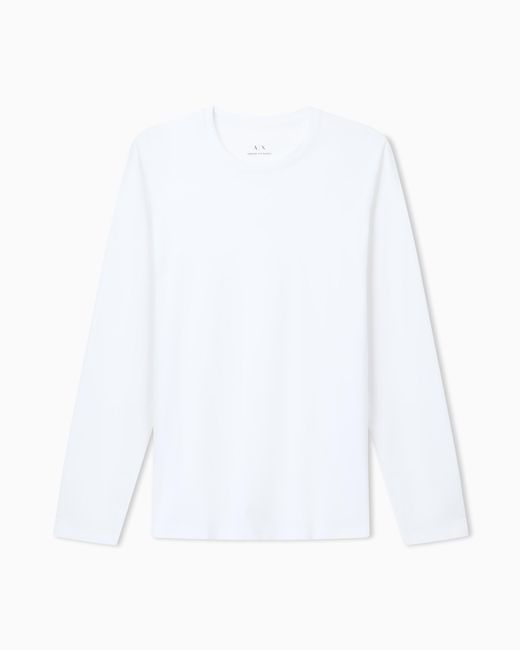 ARMANI EXCHANGE White Long-Sleeve T-Shirt for men