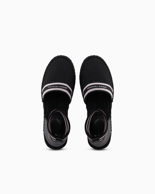 ARMANI EXCHANGE White Espadrilles With Ankle Strap