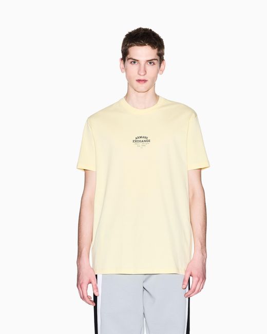 Camiseta De Algodón De Corte Regular Con Logotipo ARMANI EXCHANGE de hombre de color Yellow
