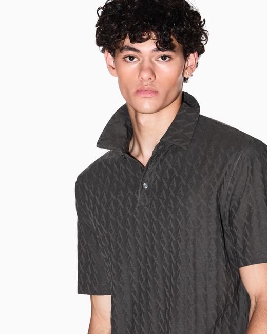 Polo De Corte Regular En Algodón Mercerizado ARMANI EXCHANGE de hombre de color Gray