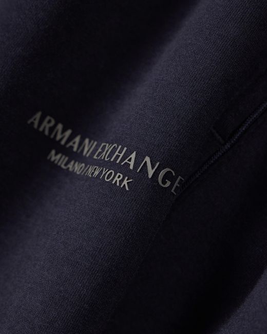ARMANI EXCHANGE Blue Regular Fit Trousers Bonded Stretch Cotton Jersey for men