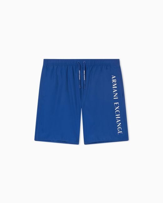 ARMANI EXCHANGE Blue Swimsuit With Side Logo for men