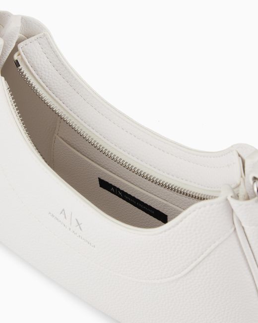 ARMANI EXCHANGE White Geformte Hobo-Tasche