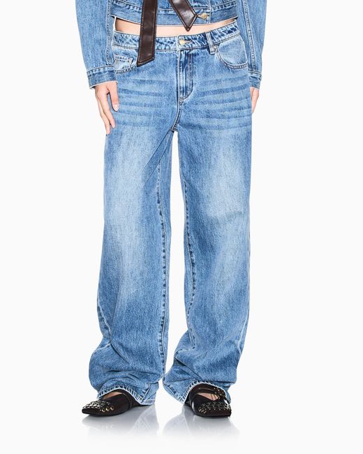 ARMANI EXCHANGE Blue Oversized Fit Five-Pocket Pants