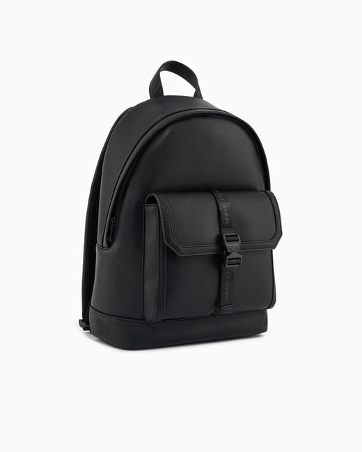 ARMANI EXCHANGE Black Technical Fabric Backpack for men
