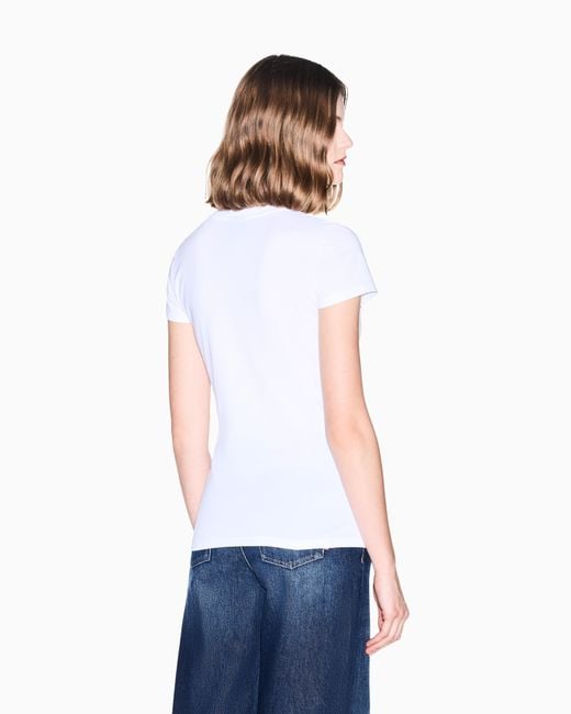 ARMANI EXCHANGE White Slim Fit T-Shirt