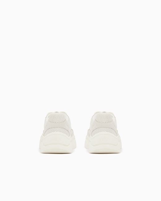 ARMANI EXCHANGE White Technical Fabric Sneakers