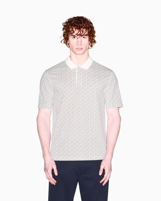 ARMANI EXCHANGE White Regular Fit Polo Shirt for men