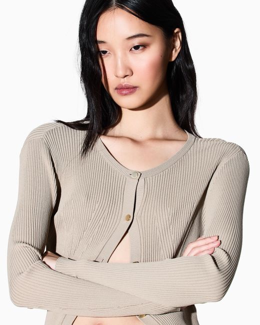 ARMANI EXCHANGE White Fitted Cardigan