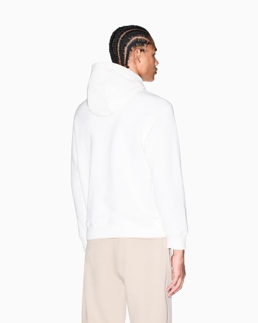 ARMANI EXCHANGE White Cotton French Terry Hoodie for men