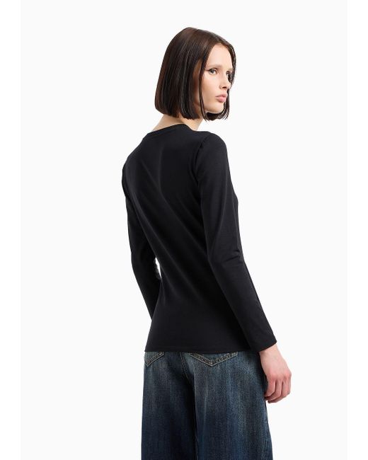 Armani Exchange Black Long Sleeves T-shirts