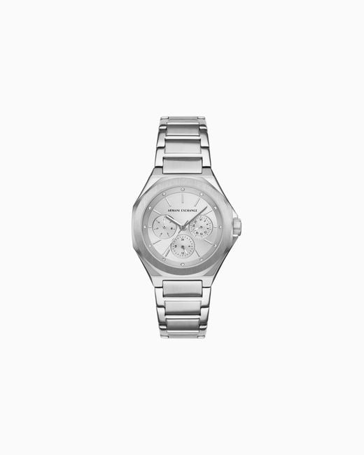 Montre Multifonction En Acier Inoxydable ARMANI EXCHANGE en coloris White