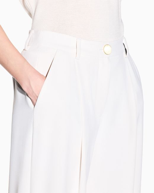 ARMANI EXCHANGE White Fluid Fabric Trousers