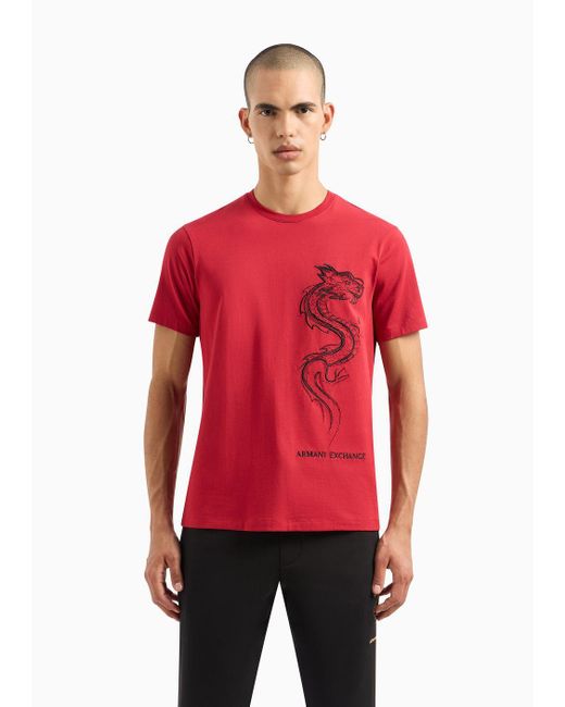 Armani Exchange Red Lunar New Year T-shirt for men