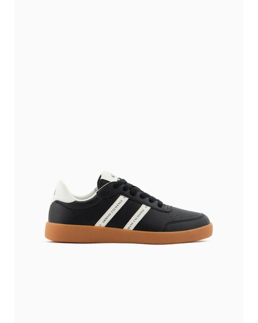 Armani Exchange Black Sneakers With Contrasting Side Bands