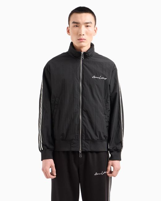 ARMANI EXCHANGE Jacke Mit Durchgehendem Reißverschluss Und Kontrastierenden Streifen in Black für Herren