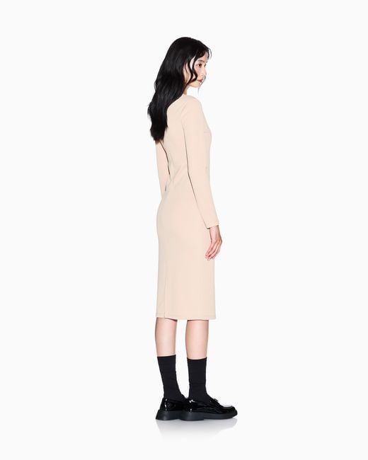 ARMANI EXCHANGE Natural Fitted Midi Dress