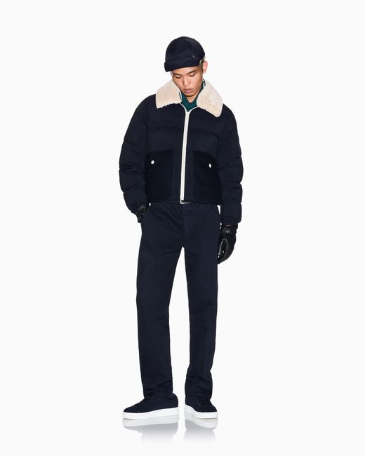 ARMANI EXCHANGE Blue Regular Fit Trousers Garment-Dyed Cotton for men