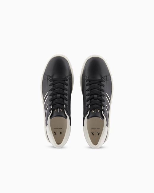 ARMANI EXCHANGE White Sneakers With Webbing And Rubber Sole for men