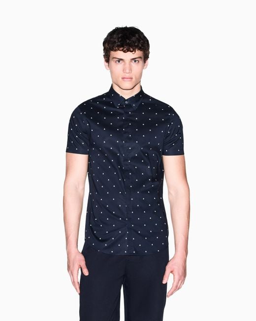 ARMANI EXCHANGE Blue Shirt Slim Fit for men