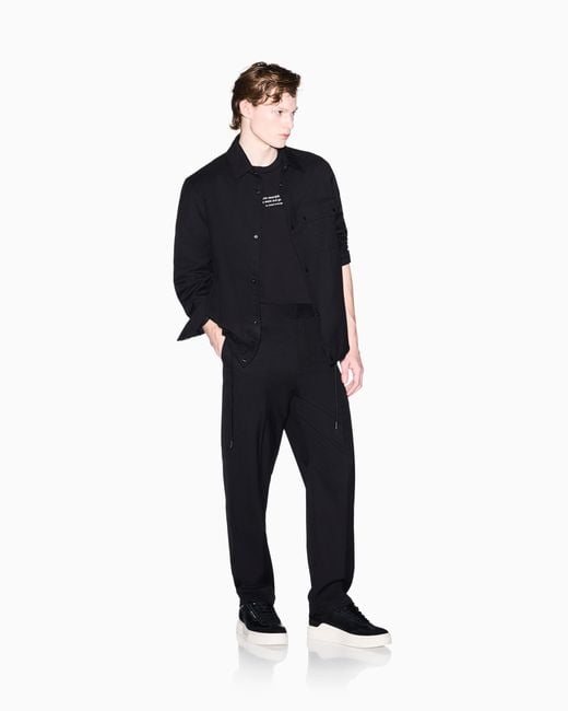 ARMANI EXCHANGE Black Regular Fit T-Shirt for men