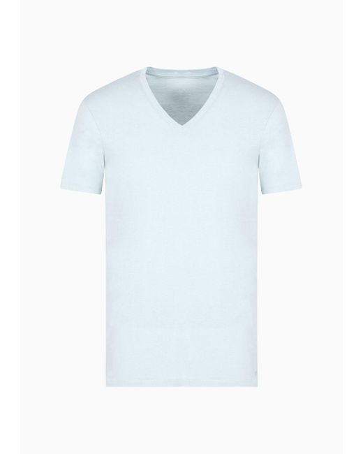 Armani Exchange Blue Slim Fit Short Sleeve Pima Cotton T-shirt for men