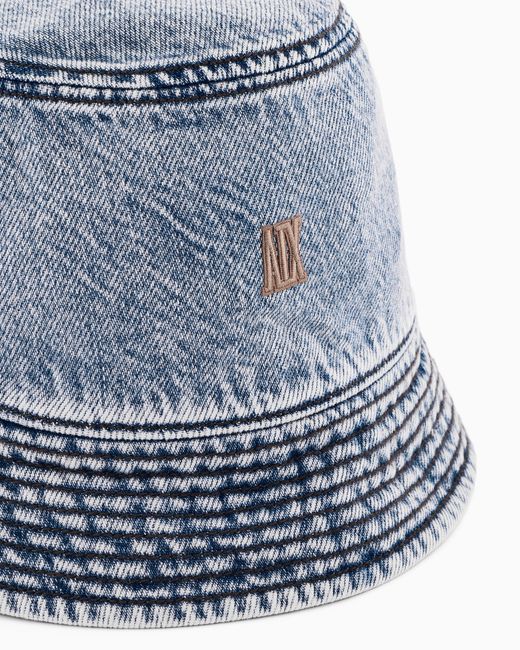 ARMANI EXCHANGE Blue Lightweight Denim Bucket Hat