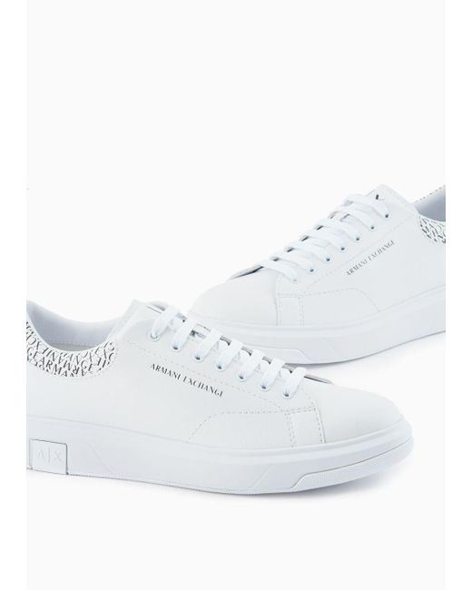Sneakers Con Retro A Contrasto di Armani Exchange in White da Uomo