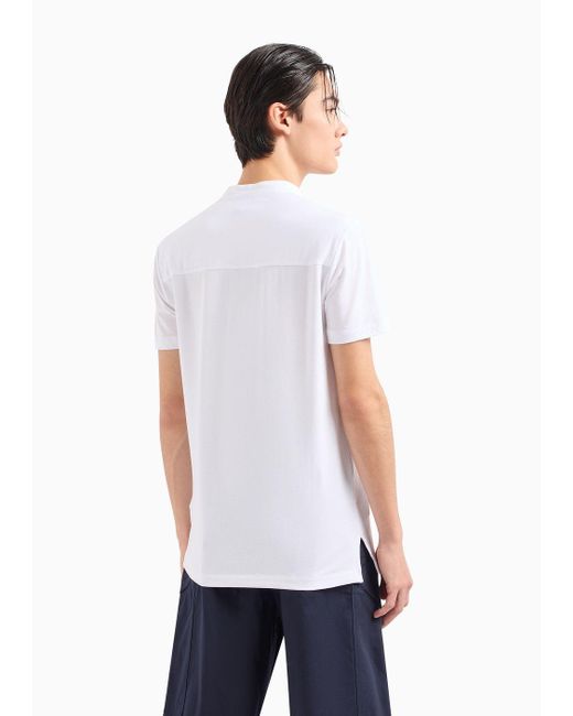 Polo Slim Fit In Cotone Organico Asv di Armani Exchange in White da Uomo