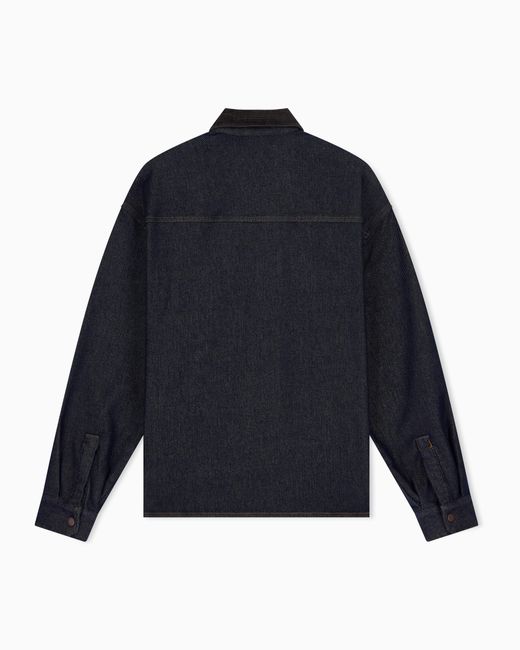 ARMANI EXCHANGE Blue Oversized Shirt for men