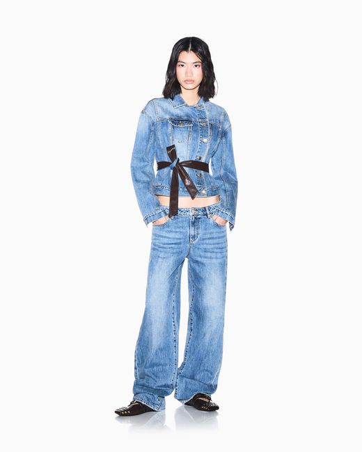 ARMANI EXCHANGE Blue Oversized Fit Five-Pocket Pants