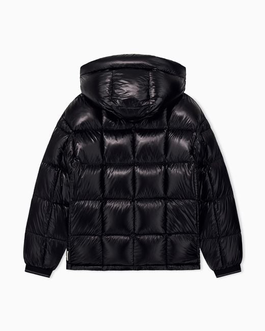 ARMANI EXCHANGE Black Down Jacket Nylon Down Filling for men