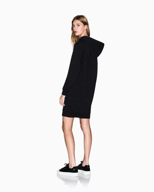 ARMANI EXCHANGE Black Hoodie Dress Essential